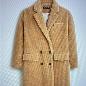J Crew relaxed topcoat in Sherpa blend